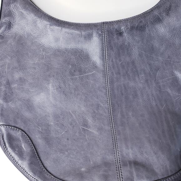 FRYE XL HOBO BOHO Gray Leather Shoulder Bag Long Strap w/ Dustcover in VGUC - Picture 16 of 16